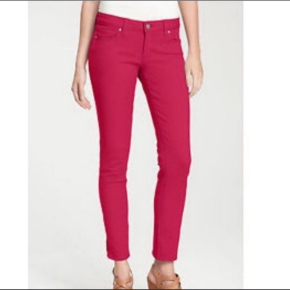 Paige hot pink skyline ankle peg jeans, size 26